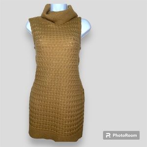 Cato Camel Waffle Knit Turtleneck Blouse